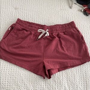 Vuori Women's Athletic Shorts in Deep Red
